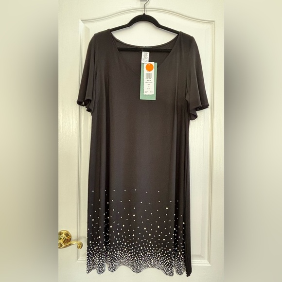 BRAND NEW MSK SHORT SLEEVE BEADED SHIFT DRESS Size 1X - Picture 1 of 8